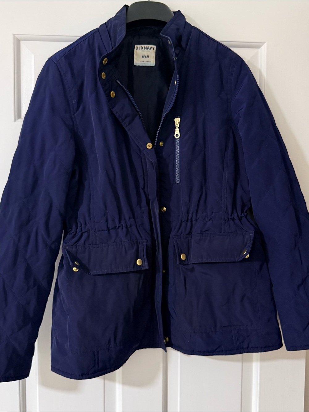Old Navy Navy Utility Jacket with Gold Hardware